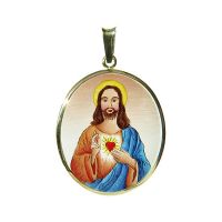399H Sacred Heart of Jesus Medal blue