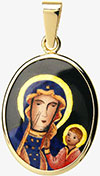 Our Lady of Czestochowa gold pendant