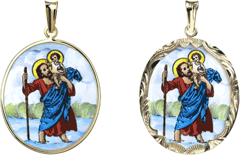 Medailon svatého Kryštofa v největší velikosti