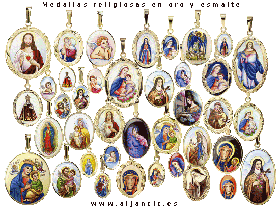 Medallas religiosas medallones medallitas de los Santos y Patronos de la cerámica