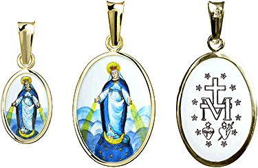 Miraculous Medals with a new inscription on the classic size
