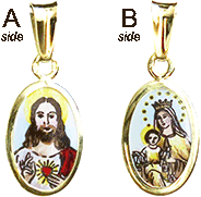 The Smallest Scapular medal created of painted enamel and gold